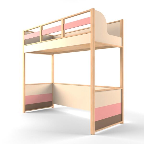 Робин Wood кровать чердак универсальная розовая. Арт. 3.38П.3.38П-45