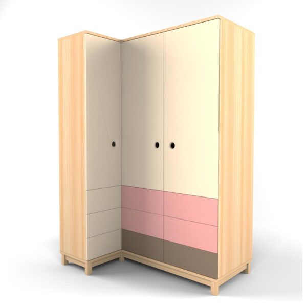 Робин Wood шкаф угловой «Гармошка» справа розовый