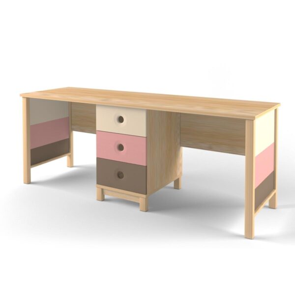 Робин Wood стол на два рабочих места розовый. Арт. 3.38П.3.38П-45
