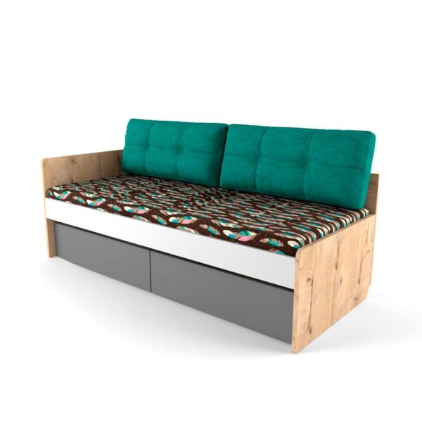 Лофт, кровать с диванными подушками
