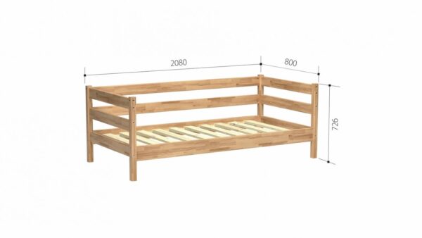 Кровать одинарная 800 (массив) В-2/1. Арт. 1М.1М-45