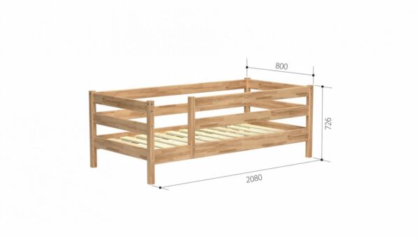 Кровать одинарная 800 (массив) В - 2/2. Арт. 1М.1М-45